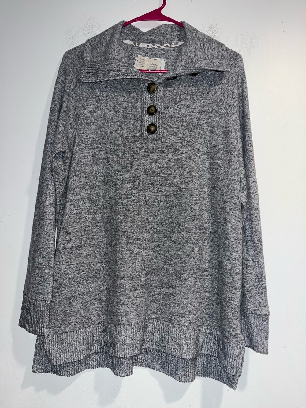 SATURDAY SUNDAY BY ANTHROPOLOGIE Heather grey lightweight cozy sweater